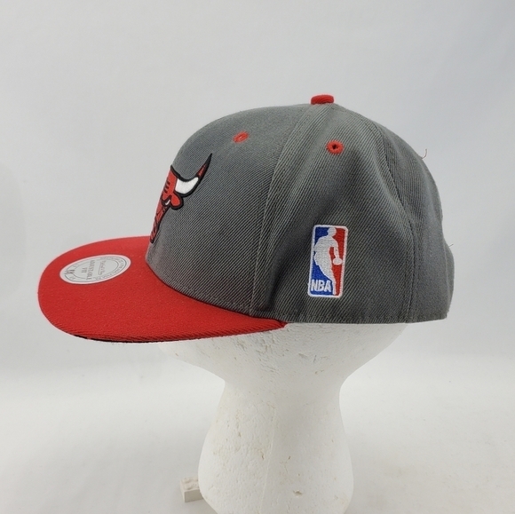 Chicago Bulls Mitchell & Ness Snapback Hat Cap Grey/Red Adult One size Canvas - Picture 6 of 10